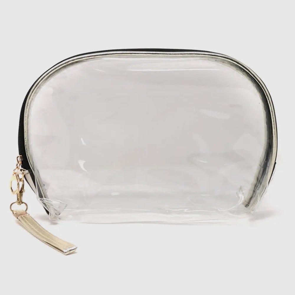 BLACK OR RED 2 PC Stripe Cosmetic Bag Set - Picture 4 of 4